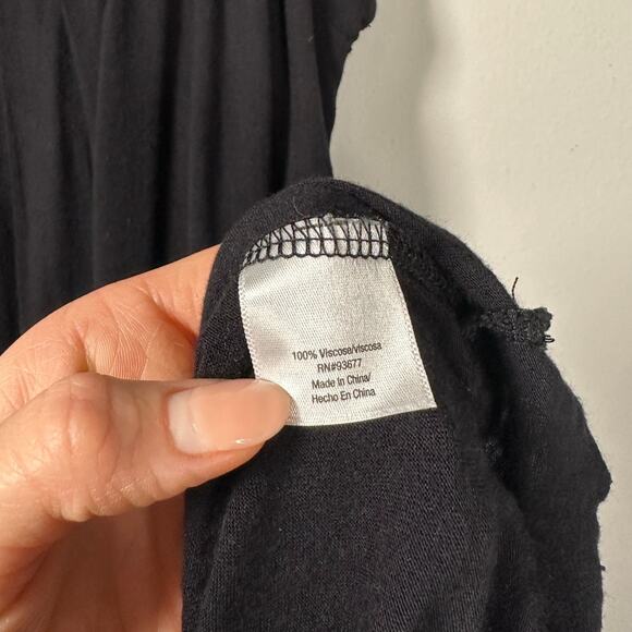 A.n.a Black Chain Link Scoop Neck Short Sleeve Blouse Women's Medium - Picture 5 of 6